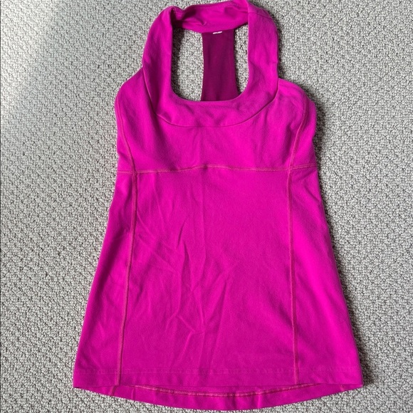 lululemon athletica Tops - Lululemon Vibrant Pink Scoop Neck